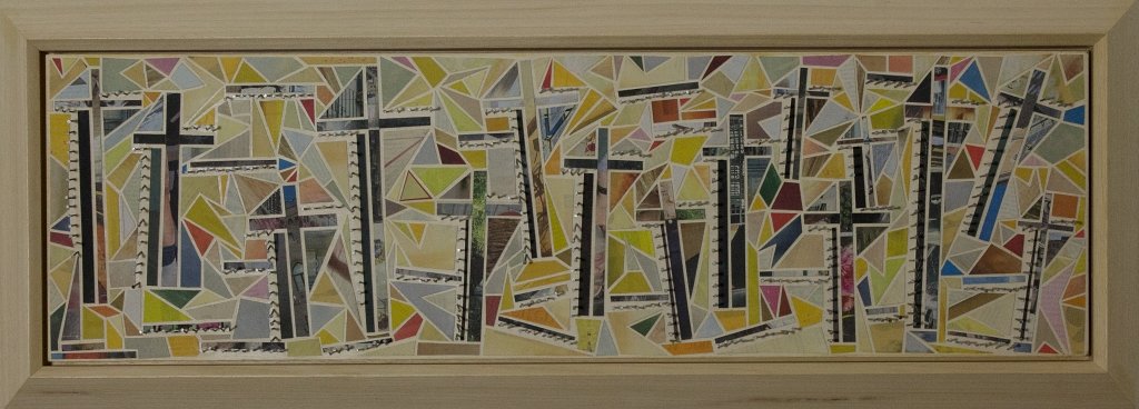 Die Zeitungscollage von Carsten Schneider zeigt 15 Kreuze.