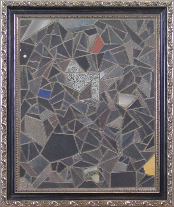 Zeitungscollage aus farbigen Ausschnitten. Von Carsten Schneider, Katalognummer 220