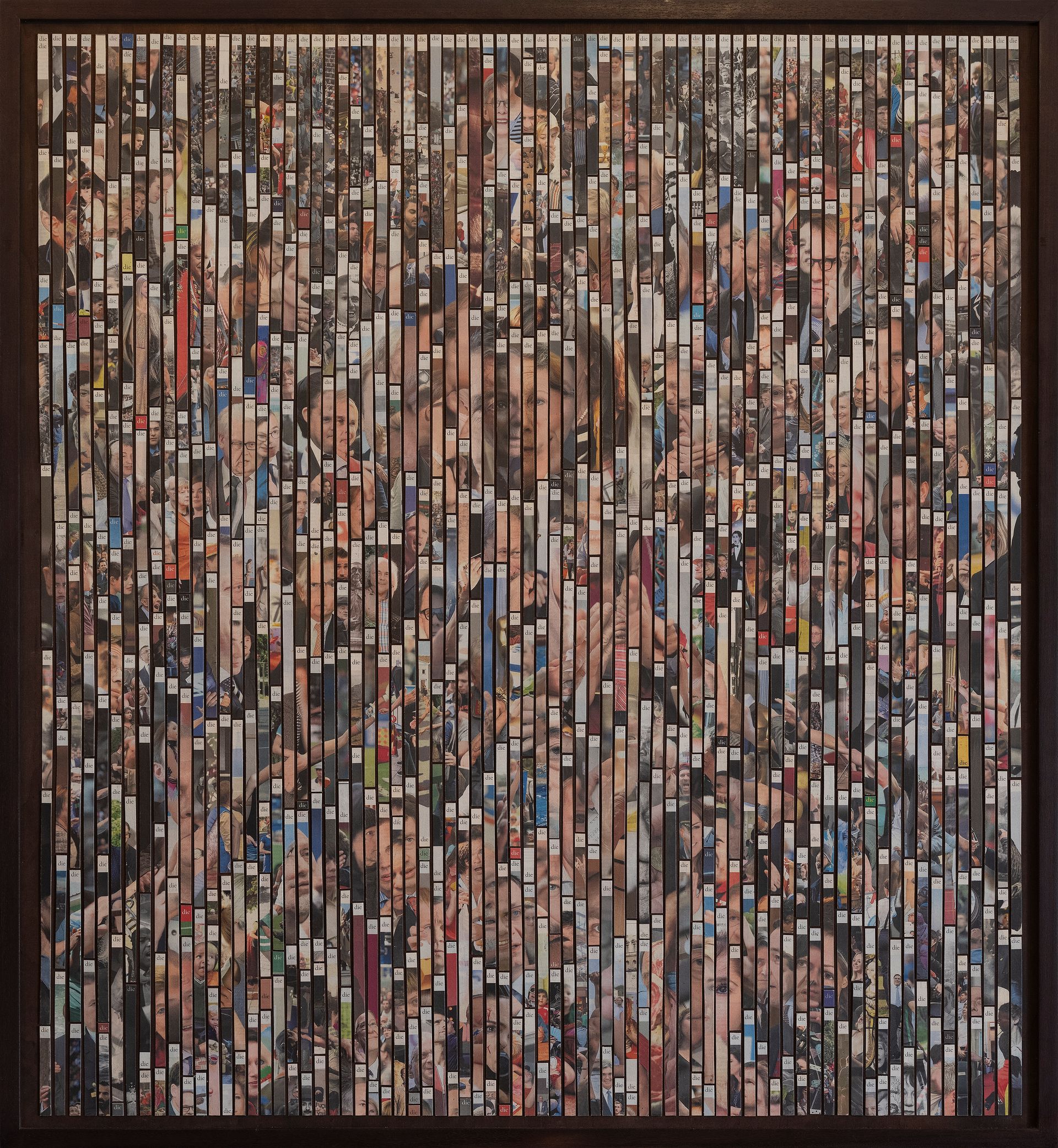 die-Collage 100 x 100 cm. Collage von Carsten Schneider