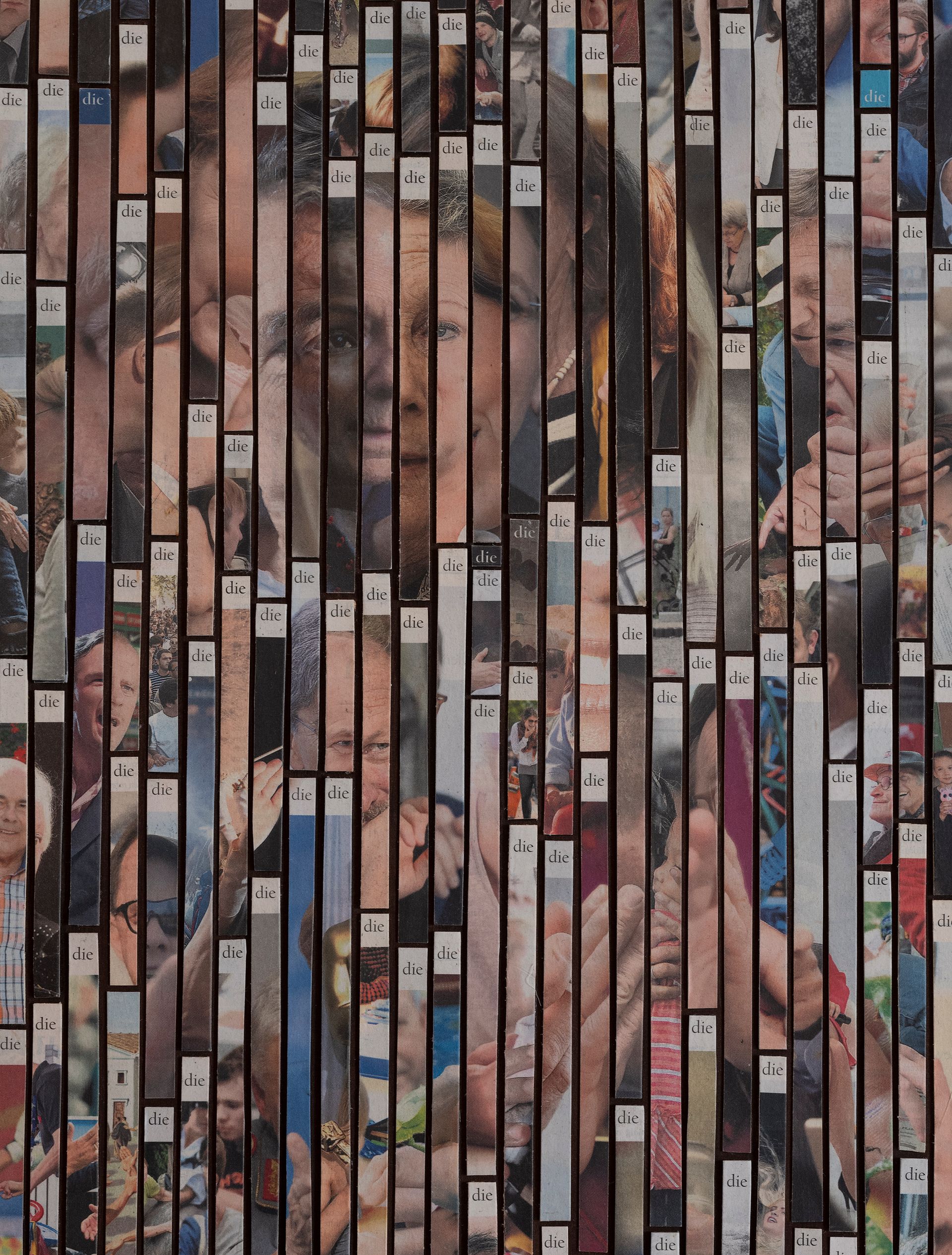 Ausschnitt: die-Collage 100 x 100 cm. Collage von Carsten Schneider