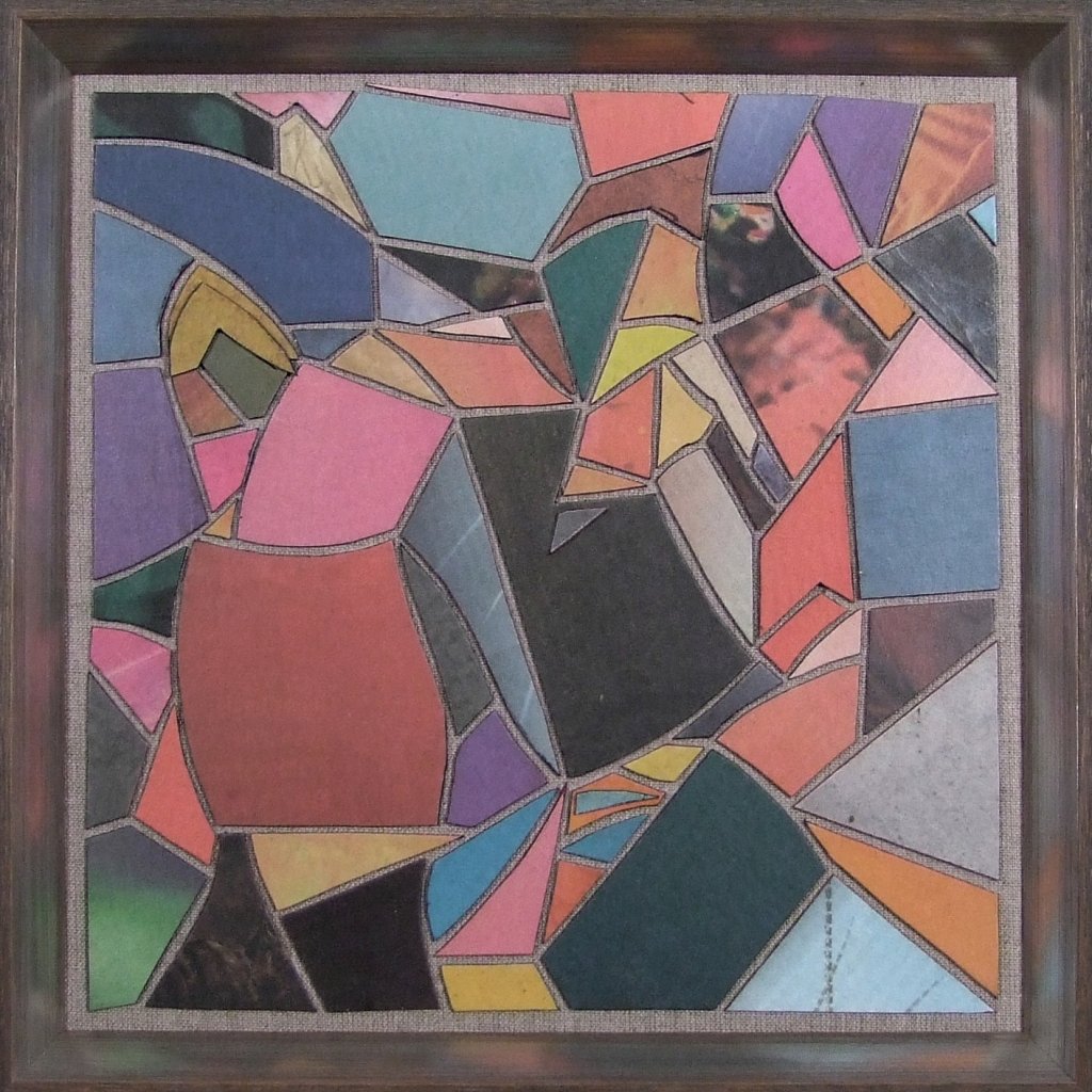 Farbige Zeitungscollage von Carsten Schneider. Katalognummer 230