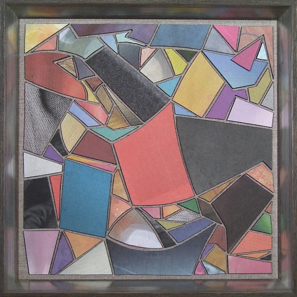 Farbige Zeitungscollage von Carsten Schneider. Katalognummer 231