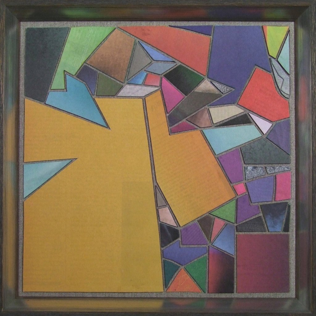 Farbige Zeitungscollage von Carsten Schneider. Katalognummer 234