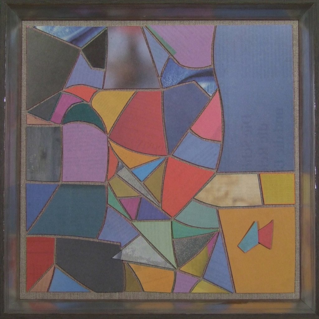 Farbige Zeitungscollage von Carsten Schneider. Katalognummer 247