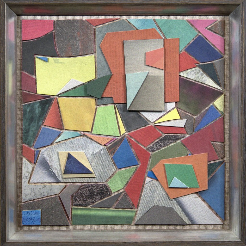 Farbige Zeitungscollage von Carsten Schneider. Katalognummer 249