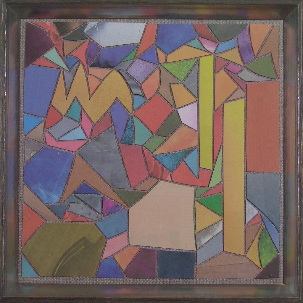 Farbige Zeitungscollage von Carsten Schneider. Katalognummer 260