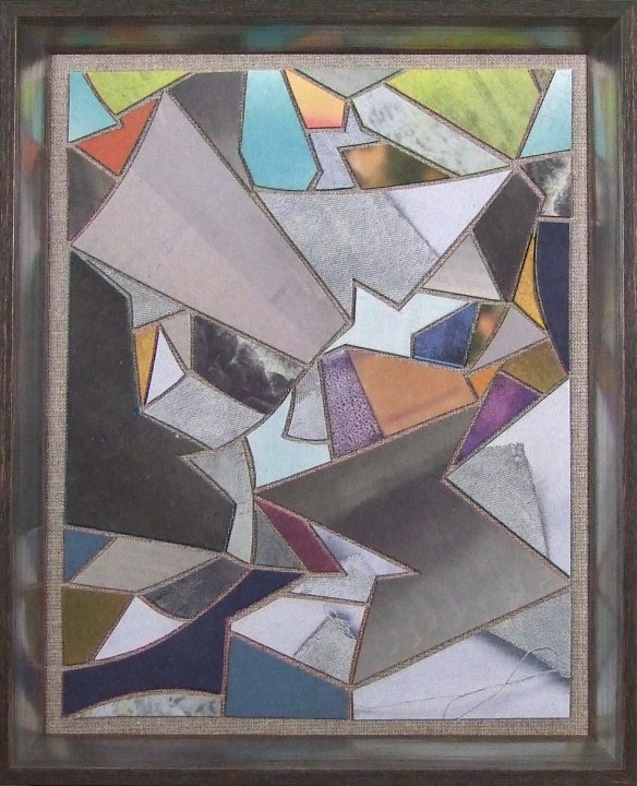 Zeitungscollage aus farbigen Ausschnitten. Von Carsten Schneider, Katalognummer 261