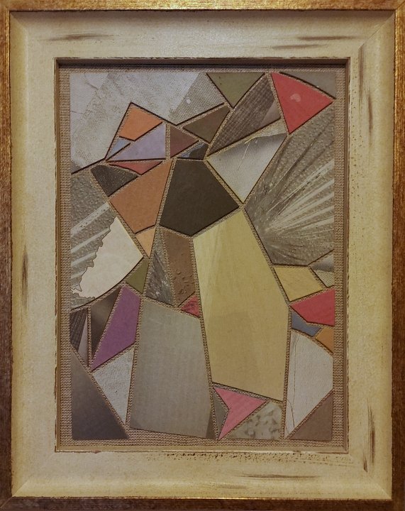 Zeitungscollage aus farbigen Ausschnitten. Von Carsten Schneider, Katalognummer 268