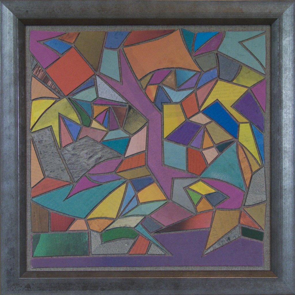 Farbige Zeitungscollage von Carsten Schneider. Katalognummer 275