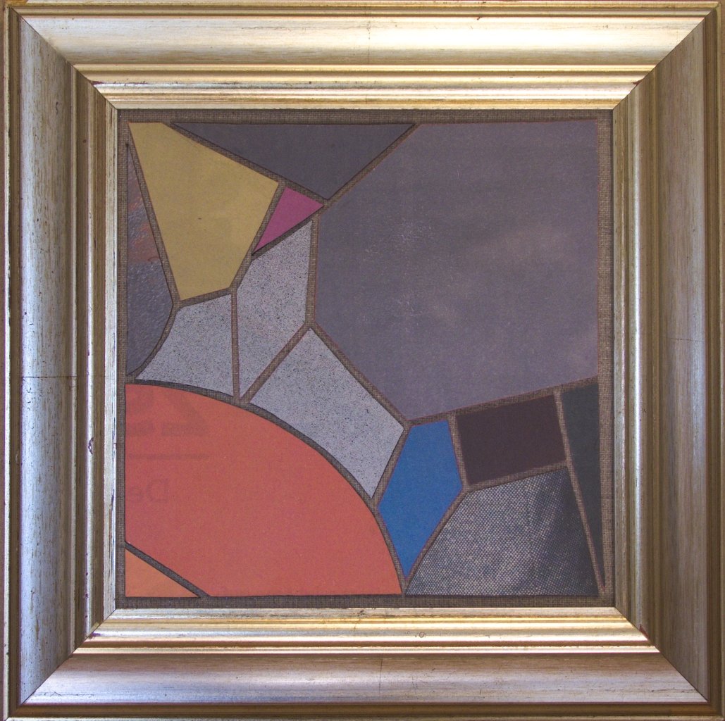 Farbige Zeitungscollage von Carsten Schneider. Katalognummer 277