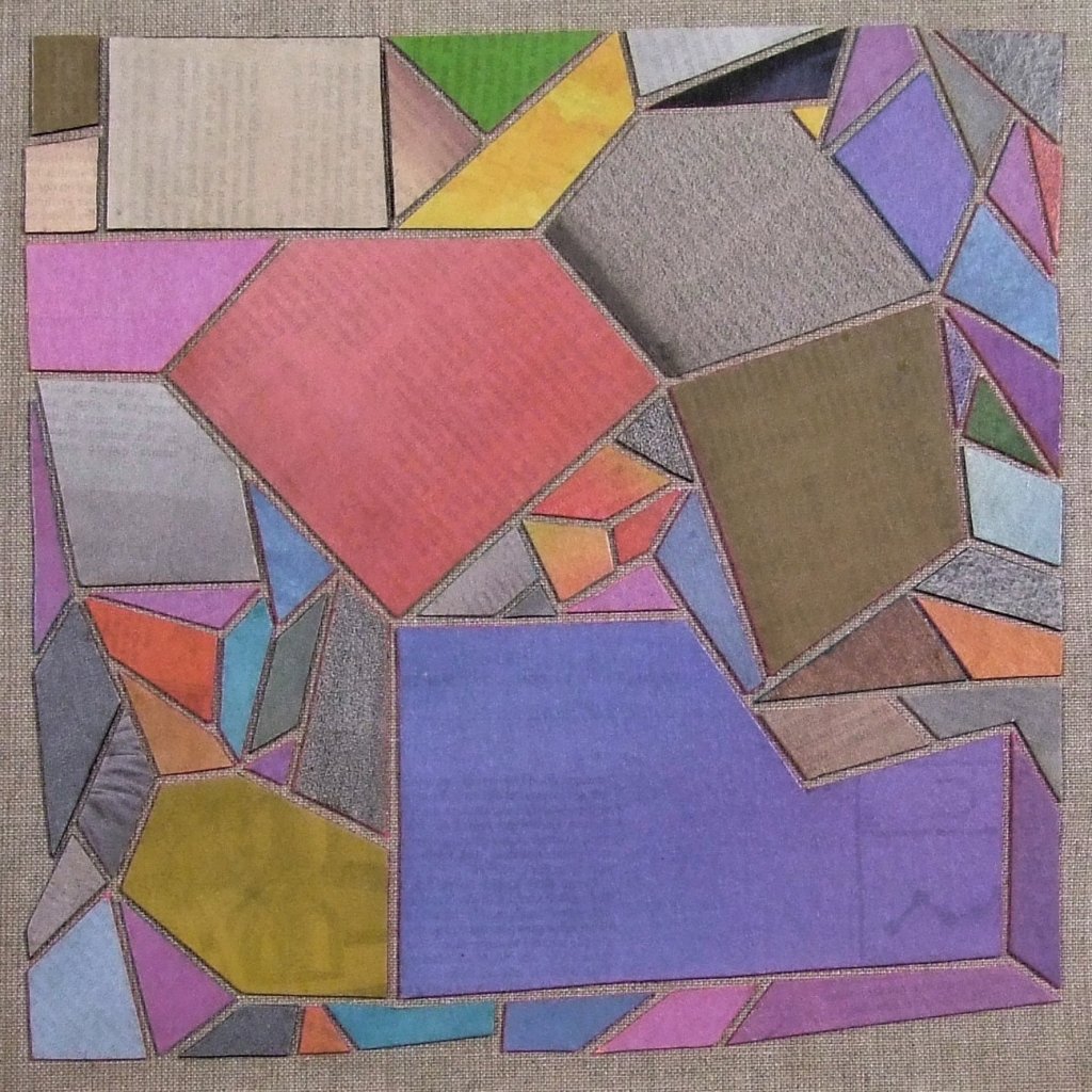 Farbige Zeitungscollage von Carsten Schneider. Katalognummer 283