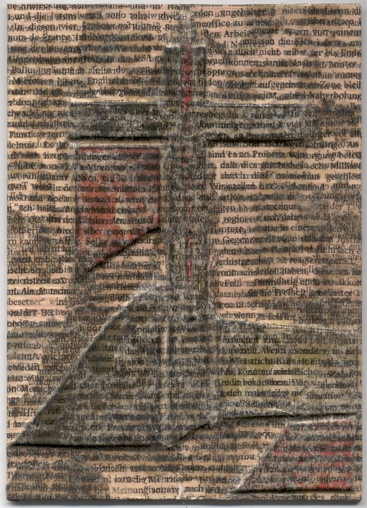 Die Zeitungscollage von Carsten Schneider Maße 13 x 18 cm.