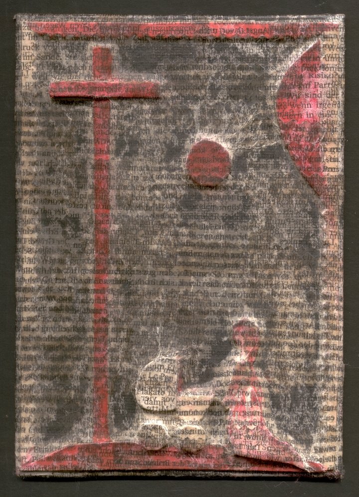 „Kreuz Kinder Wagen“ – kleines Relief, Motivsplitter mit Kinder- und Wagenanmutungen.
