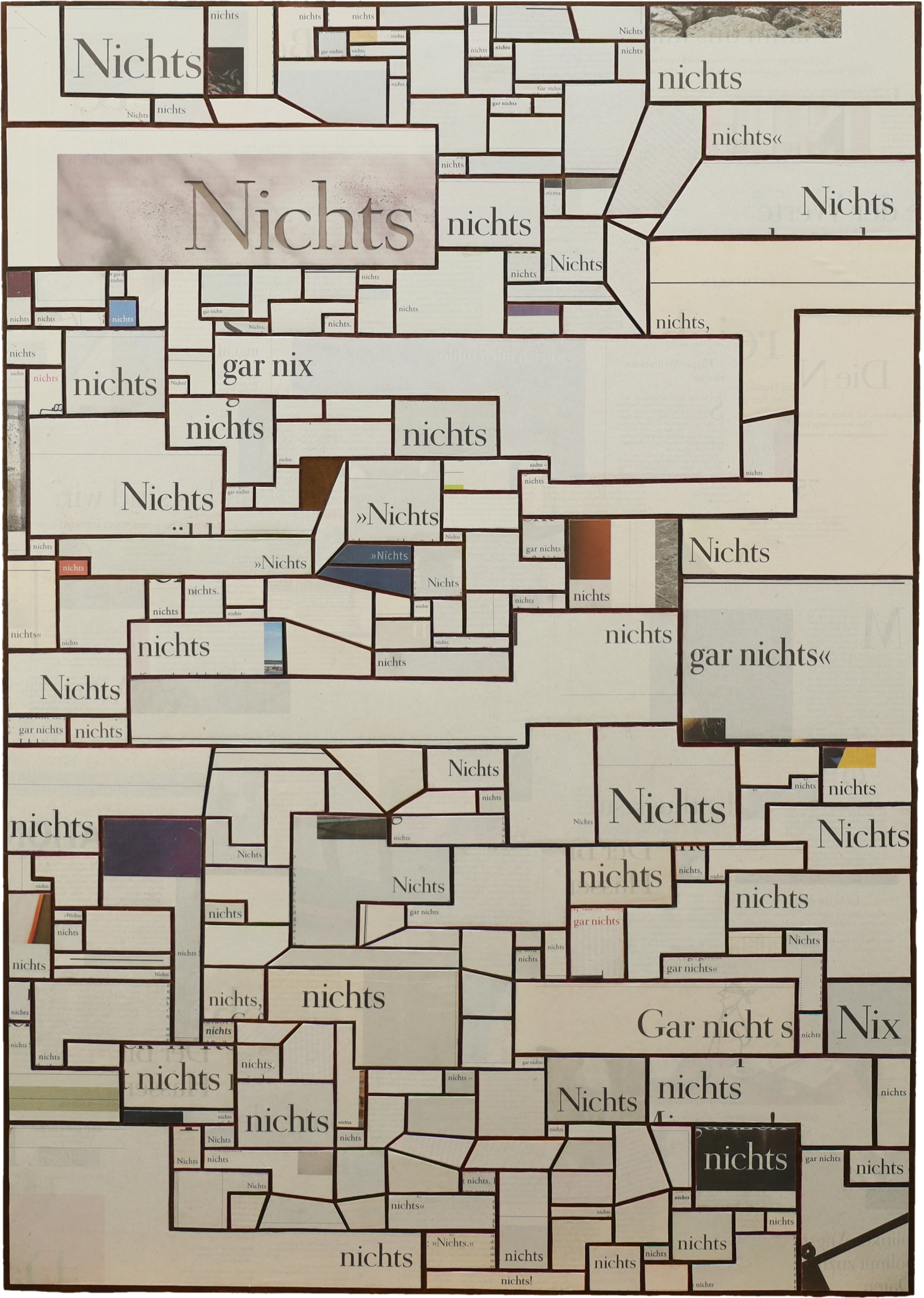 NICHTS im Tagesspiegel. Zeitungscollage aus der Serie