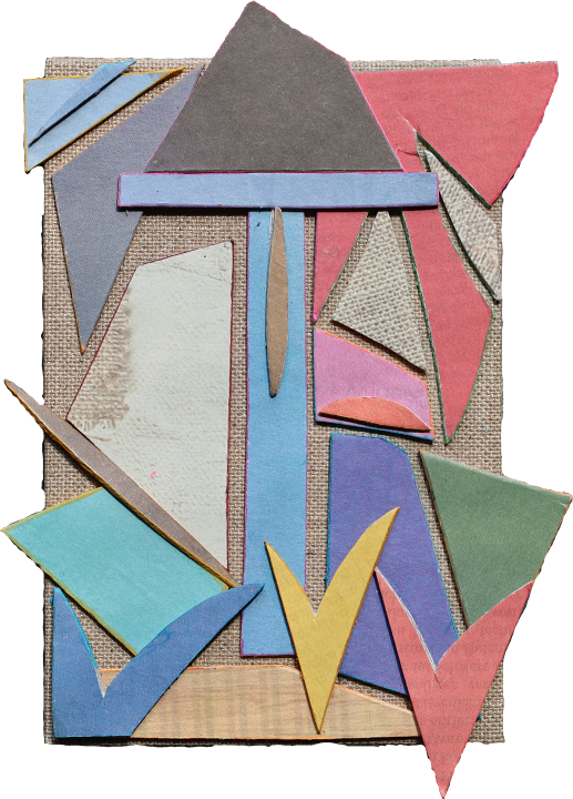 Kleine Kreuzcollage Nummer 148. 15 × 10 cm.