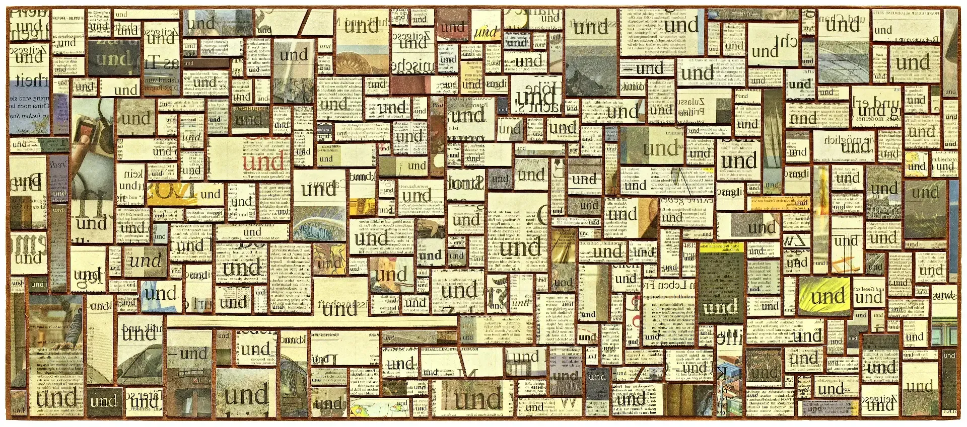 „… und in der F.A.Z.“ – Wortbild aus „und“-Fragmenten der F.A.Z.