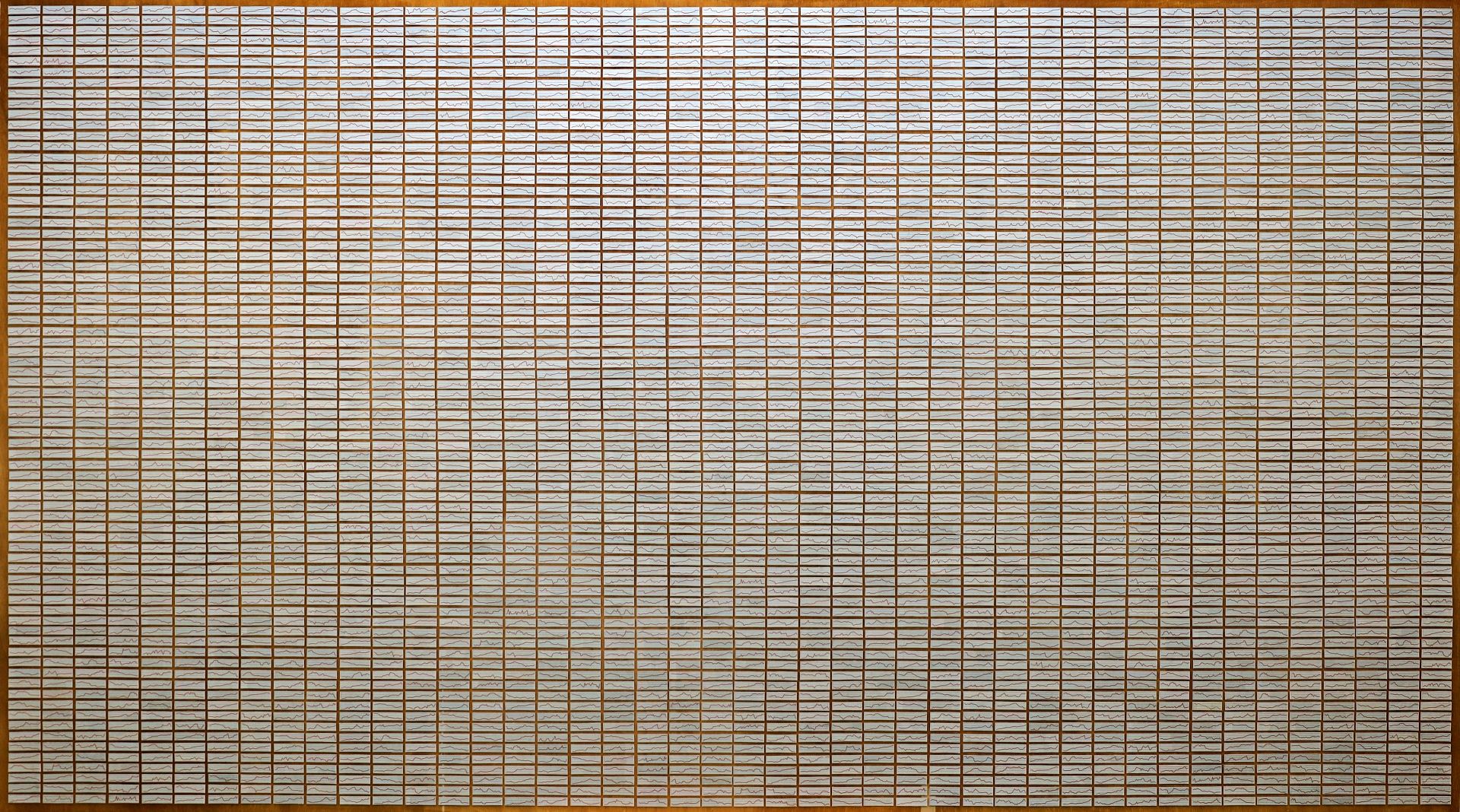 3344 Börsenkurse grafisch angerichtet und auf Holz kaschier von Carsten Schneider 2025