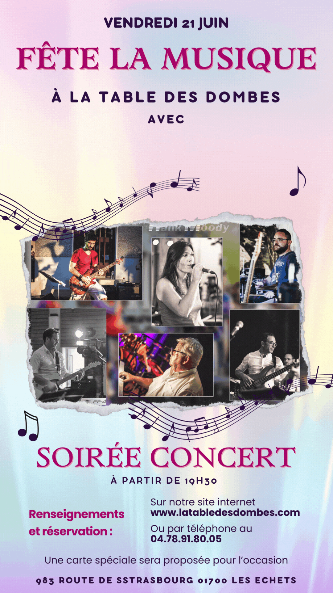 Fête de la musique, Soirée concert Hank Moody