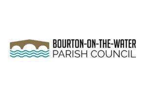 Bourton-on-the-Water Parish Council Logo with graphic of water with a bridge over the top