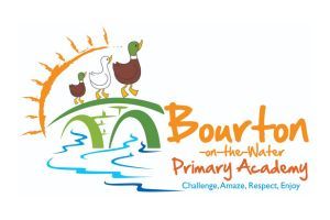 Logo for Bourton-on-the-Water Academy (3 little ducks crossing a bridge on the water)