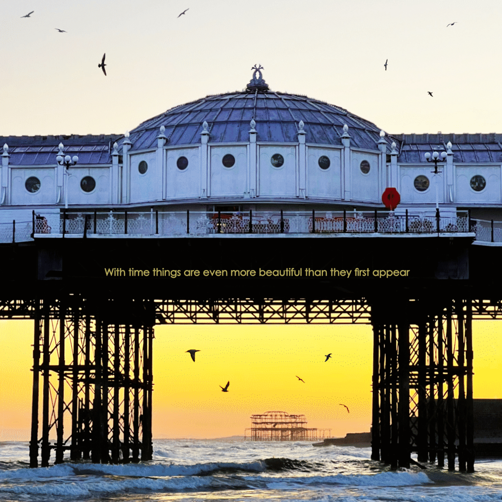 Original photograph of Brighton Pier and West Pier by Wanderful Wisdom