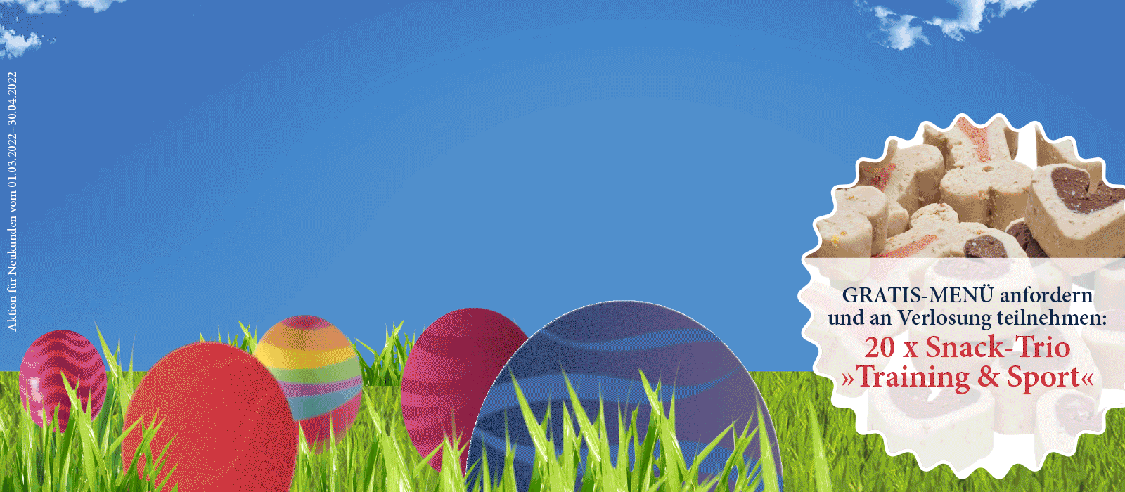 Das Bild zeigt den Header einer aktuellen oder ehemaligen Werbekampagne von Dinner for Dogs