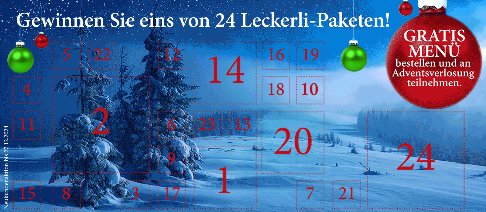 Das Bild zeigt den Header einer aktuellen oder ehemaligen Werbekampagne von Dinner for Dogs