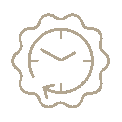 Das Bild zeigt eine Grafik miteiner Uhr als Piktogramm