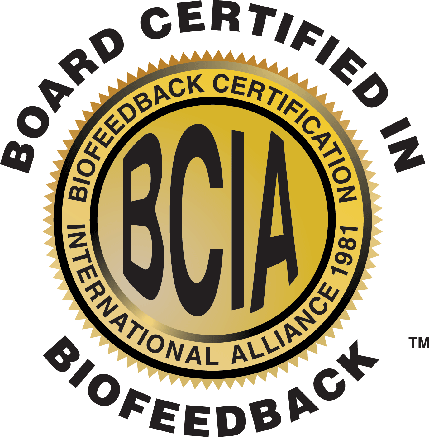 BCIA board certified in biofeedback