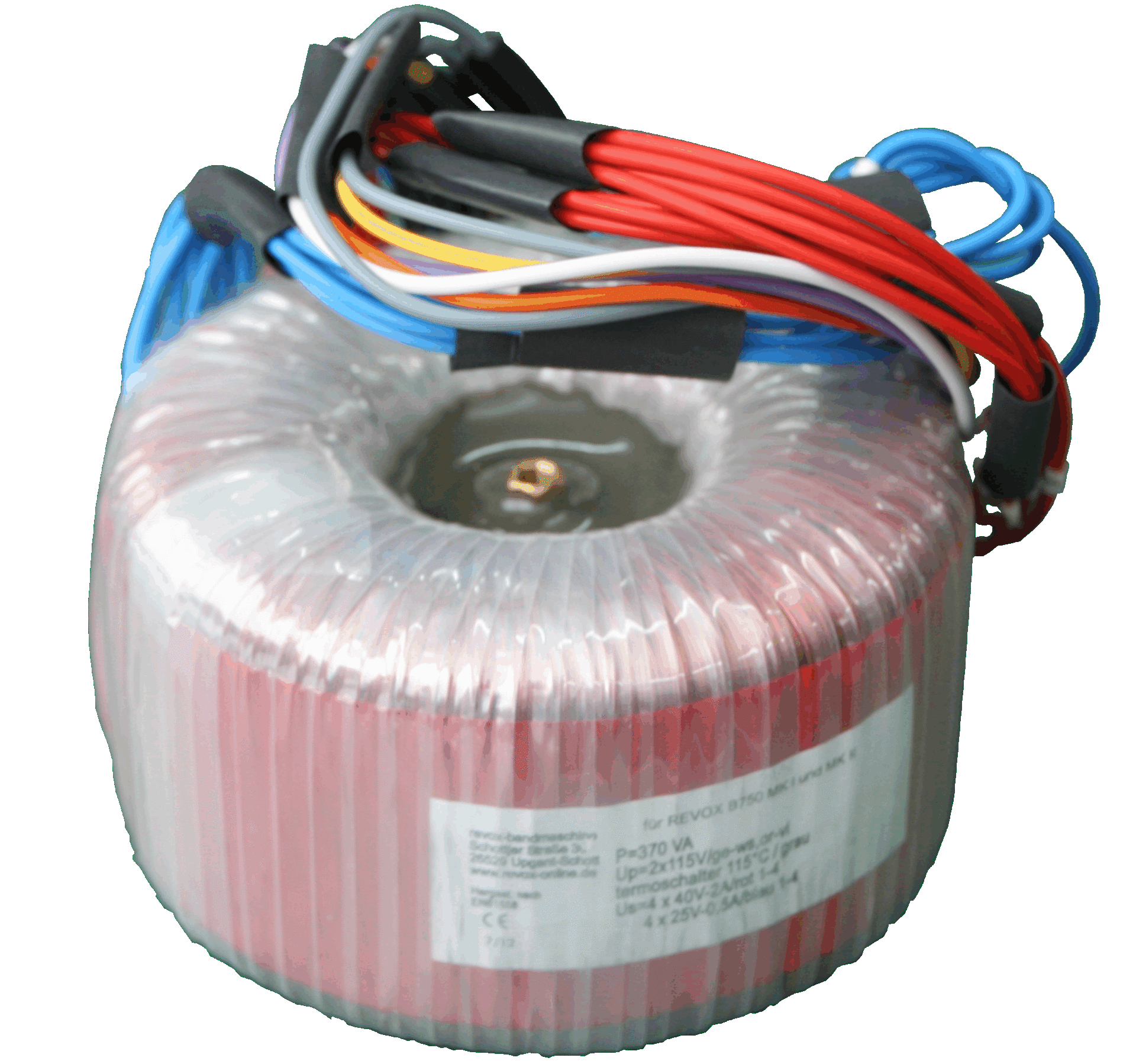 Premium-Hifi toroidal transformer, manufactured according to EU standard EN 61558 for all Studer Revox B750 MK II Premium-Hifi toroidal transformer, manufactured according to EU standard EN 61558 for all Studer Revox B750 MK II