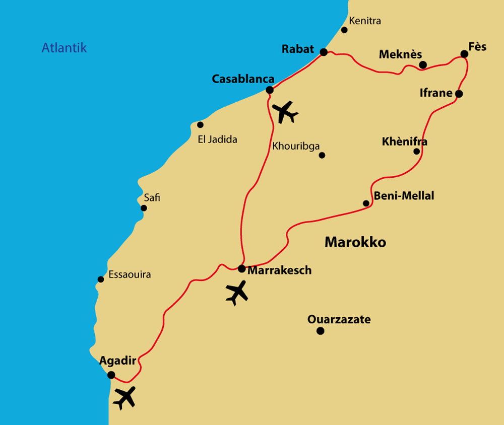 Reiseverlauf Königsstädte Rundreise