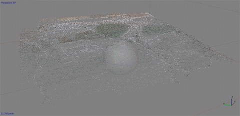 Generación de nube de puntos densificada a partir de imágenes de drones. Cada punto contiene información geoespacial (X, Y, Z) y de color, con lo cual proporcionamos un modelo preciso para mediciones de distancia (inclinada y horizontal), área y volumen.