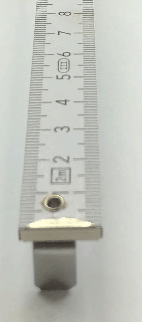 Ansicht der Skala von oben Massstab; Zollstock; Meter