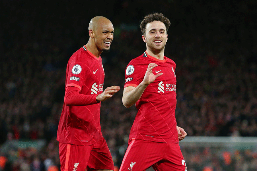Diogo Jota Diogo Jota anotó los goles del Liverpool ante el Leicester