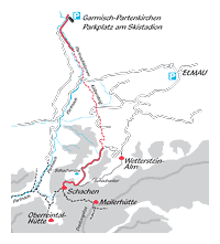 Aufstieg von der Partnachklamm über den Kälbersteig Aufstieg von der Partnachklamm über den Kälbersteig