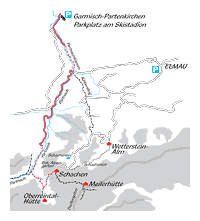 Aufstieg über Partnachklamm und Oberreintal Aufstieg über Partnachklamm und Oberreintal