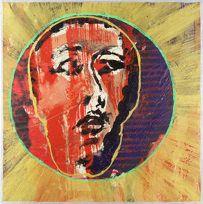 jupiter 2016, öl, ölpastell, acryl auf karton, 70 x70 cm