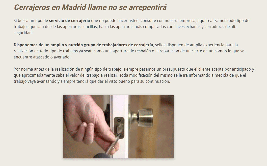 Si necesita un Cerrajero en Madrid, llamenos Si necesita un Cerrajero en Madrid, llamenos