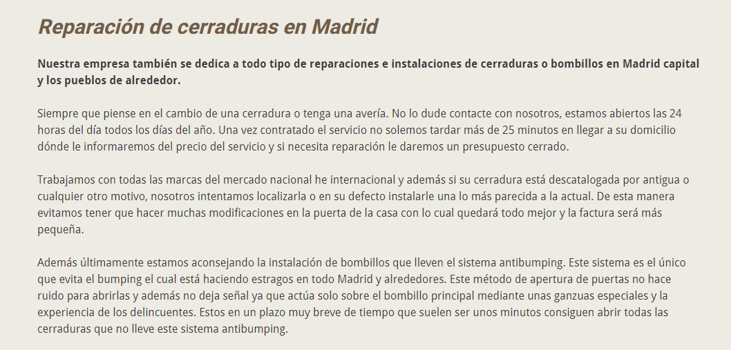 Cerraduras Madrid Cerraduras Madrid