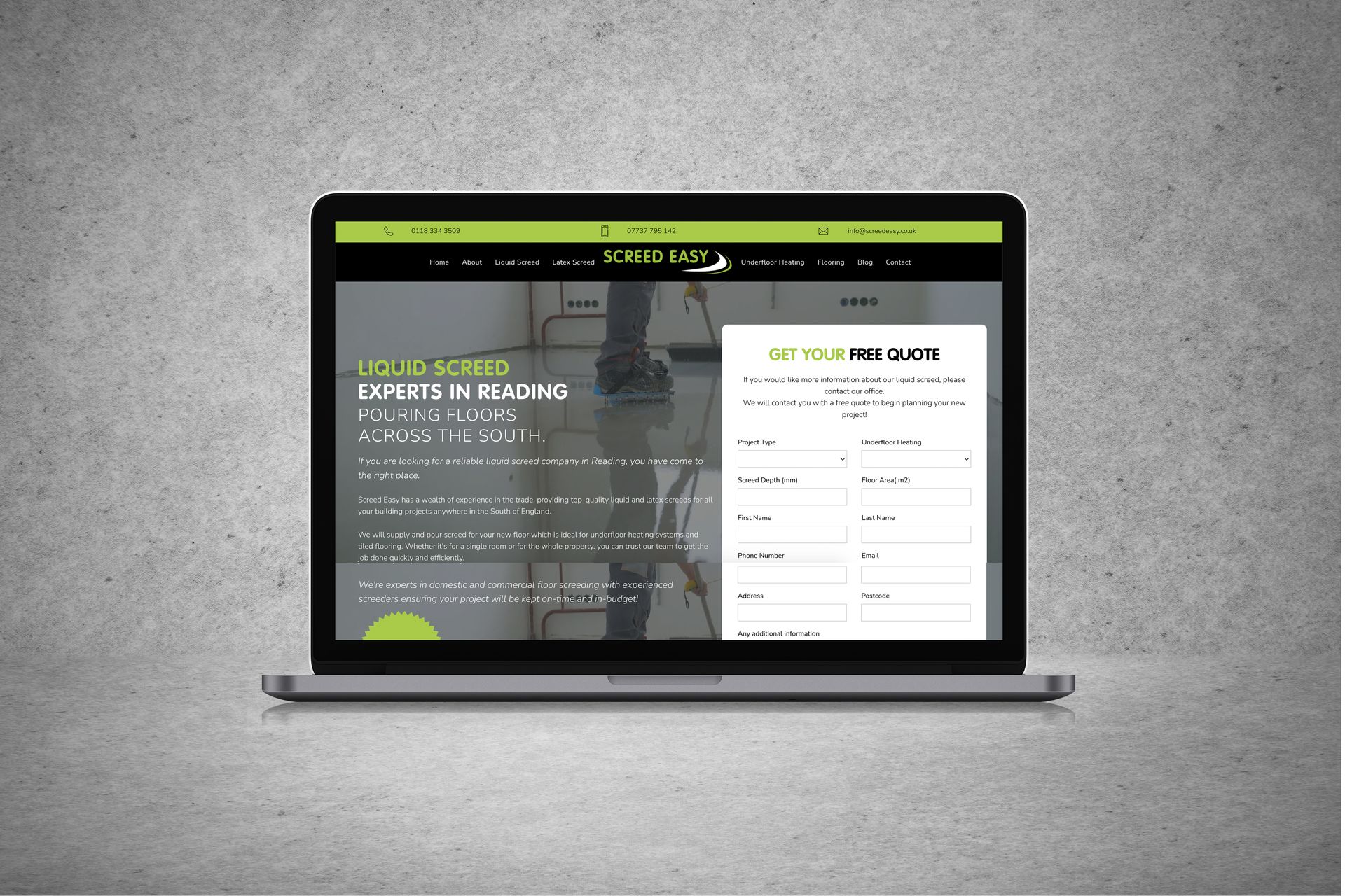 screed easy laptop view