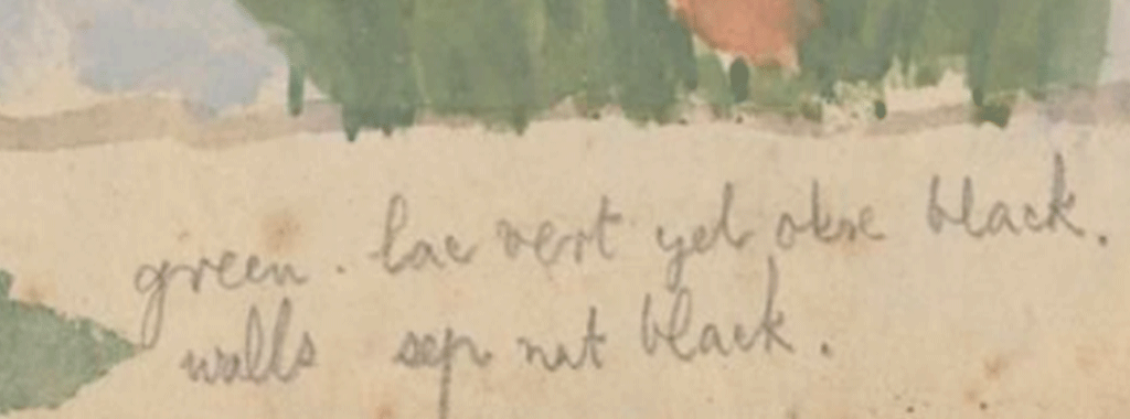 Gwen's colour notes are a big feature of the exhibition.