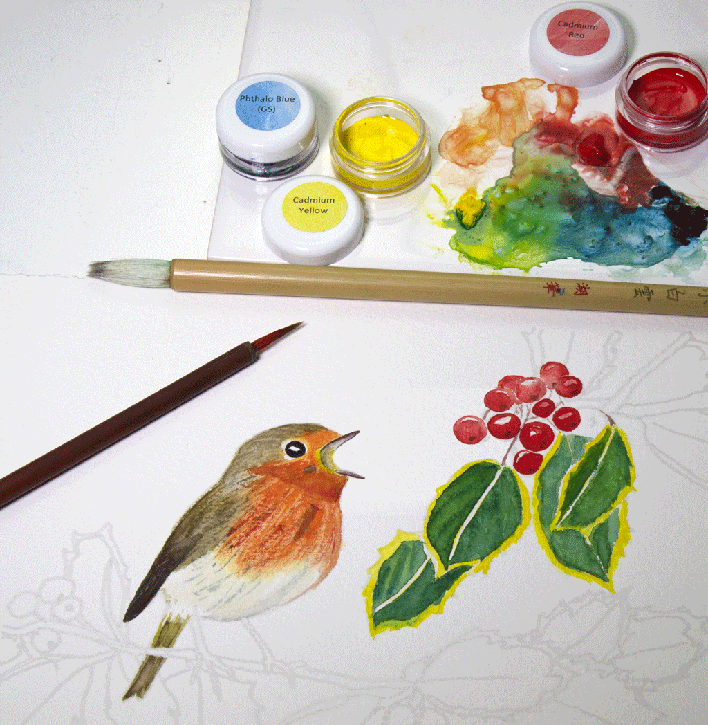 Painting the Singing Robin from the A J Ludlow