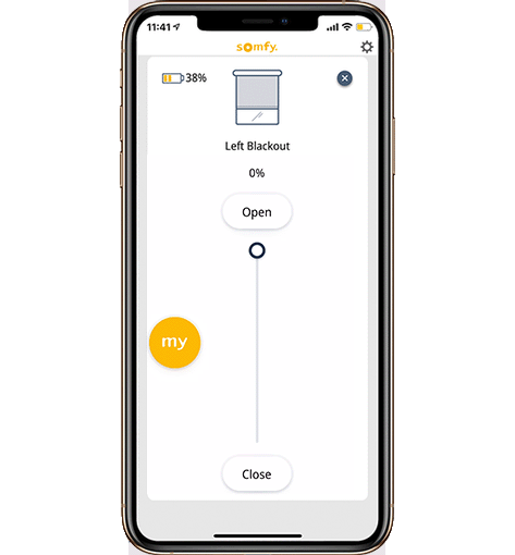 Somfy control for motorized roman shade