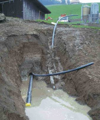 Forage horizontal dirigé avec la Foreuse Horizontale Dirigée HDD de fond de fouille MINI-JET MJ1600 LV