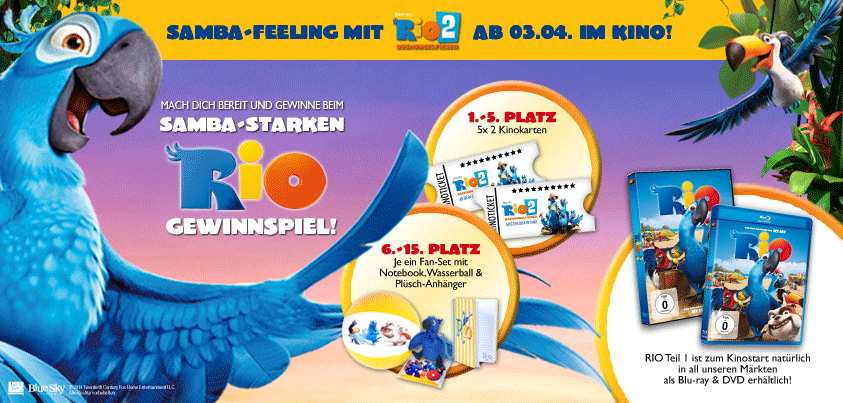 Online-Werbemittel, Online-Banner, Rio 2, Fox Home Entertainment, Design, Gestaltung, ABC creativ service, Andrea Bürgin,