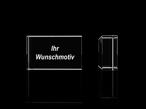 Glasquader 40 x 25 x 13 mm Glasquader für individuelle Gravuren, Glasinnengravuren