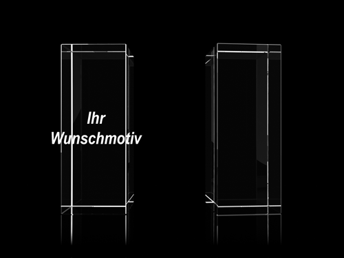 Quader 50 x 130 x 50 mm Glas Quader für individuelle Gravuren, Glasinnengravuren