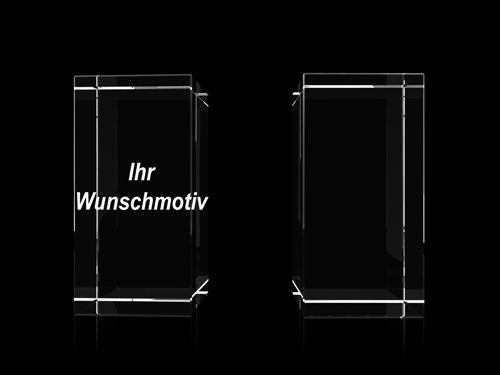 Glasquader 100 x 200 x 100 mm Glasquader für individuelle Gravuren, Glasinnengravuren