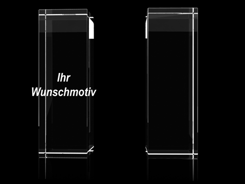 Quader 100 x 300 x 100 mm Glas Quader für individuelle Gravuren, Glasinnengravuren