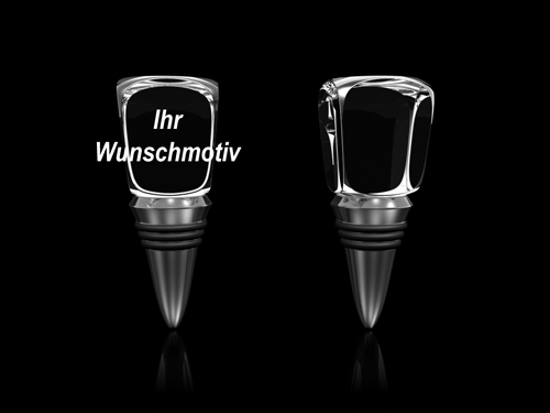 Flaschenverschluss 30 x 33 x 30 mm Flaschenverschluss aus Glas für individuelle Gravuren, Glasinnengravuren mit dem eigenen Wappen, Firmenlogo, Logo, Motiv oder Schriftzug